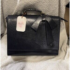 BRAND NEW Ecosusi Briefcase with Classic Bow Navy Blue